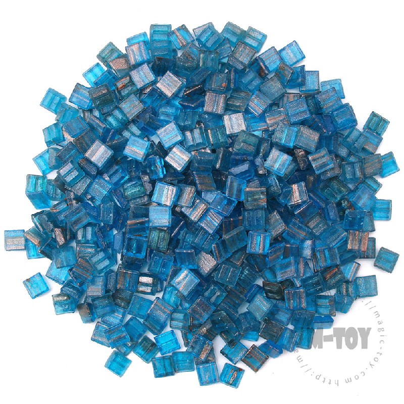 Blue Square Golden Line Hot-melting Glass Mosaic 10GSM706