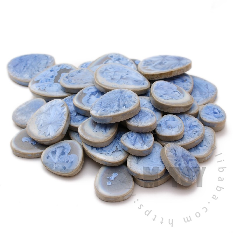 Blue Pebble Shape Ceramic Mosaic CDB701