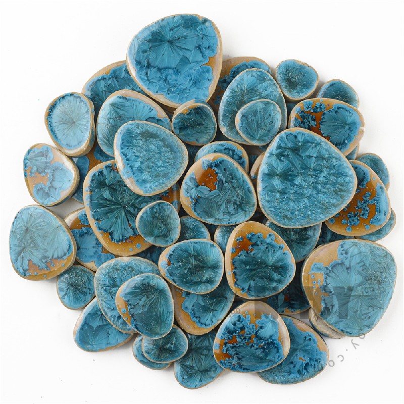 Blue Pebble Shape Ceramic Mosaic CDB704