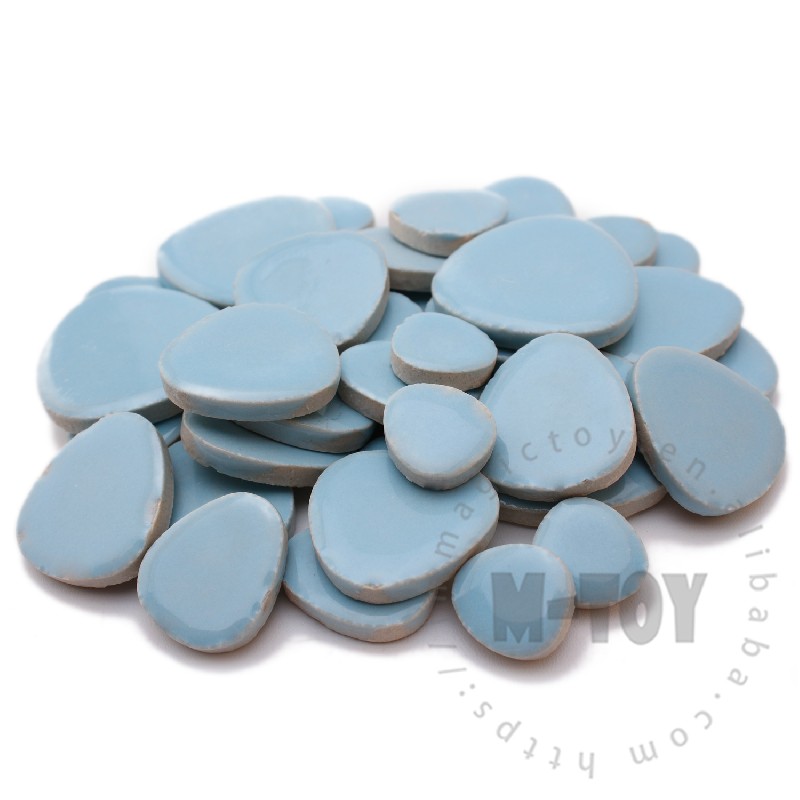 Blue Pebble Shape Ceramic Mosaic CDG701