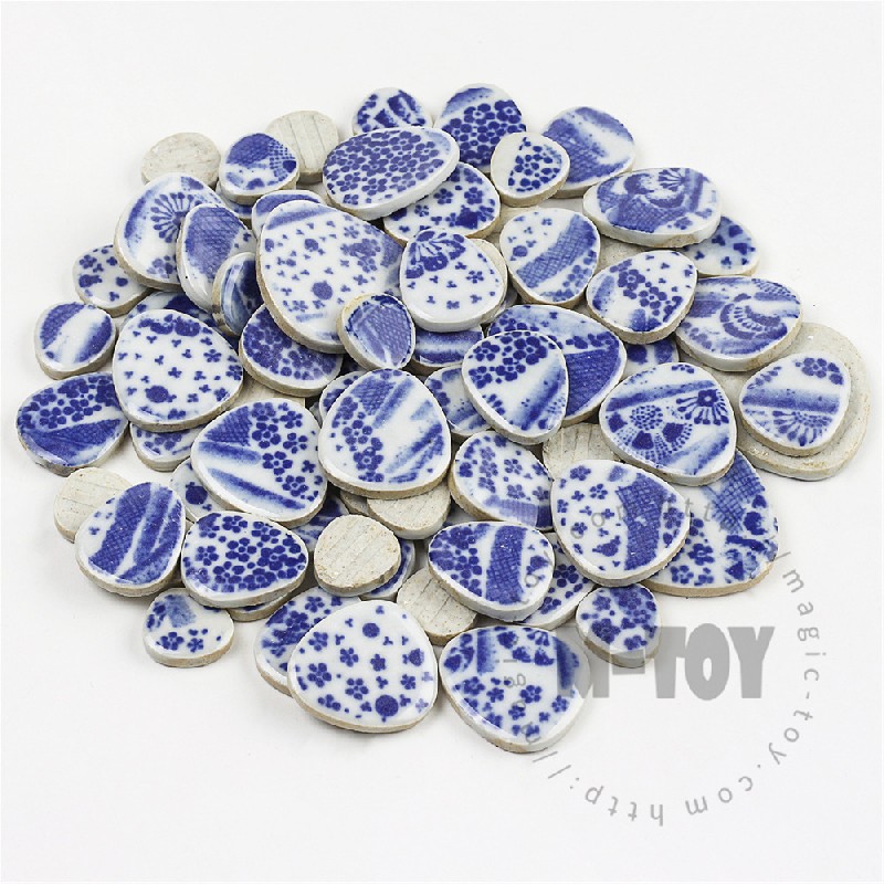 Blue Pebble Shape Ceramic Mosaic CDQ713