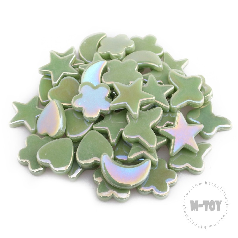 Iridescent Green Charms Glass Mosaic MU-SSL42