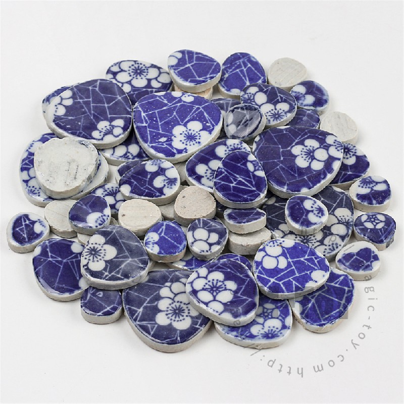 Blue Pebble Shape Ceramic Mosaic CDQ712