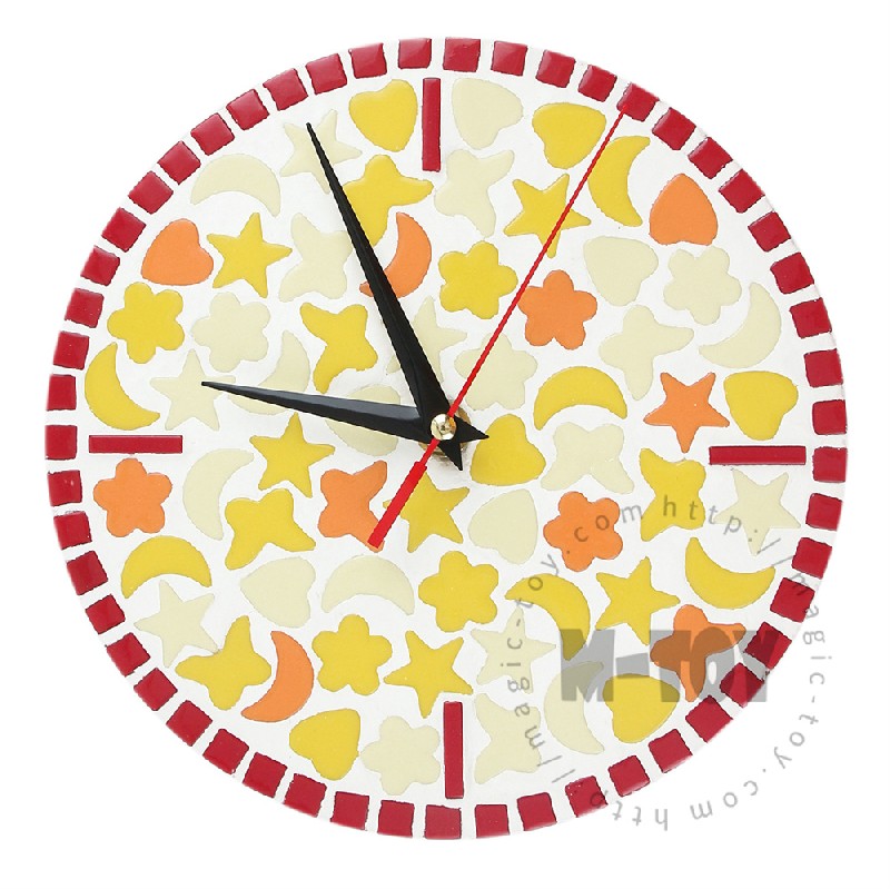 Red Round Shape Clock Mosaic Kit MK10003