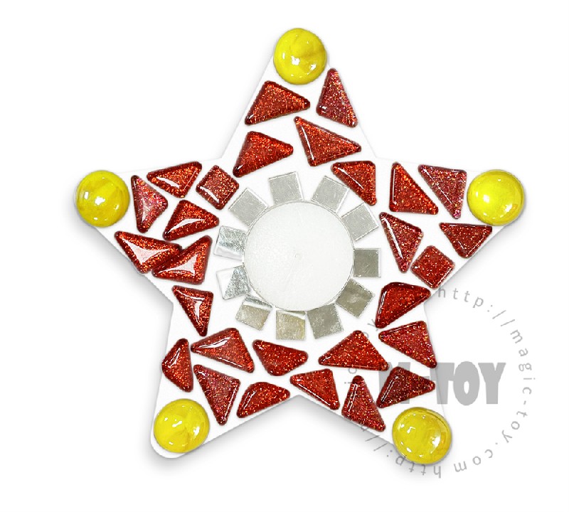 Red Star Shape Candle Holder Mosaic Kit MK05006