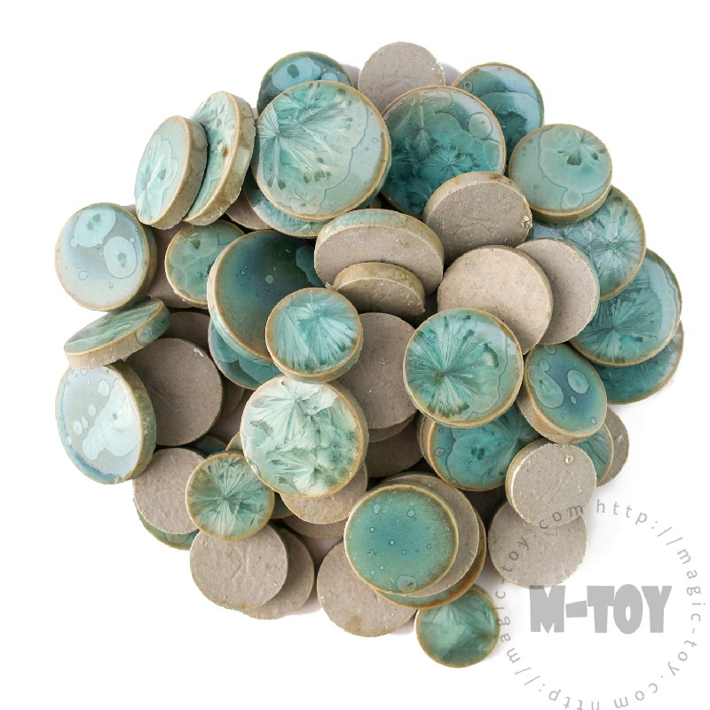 Light Green Round Shape Ceramic Mosaic CRB602