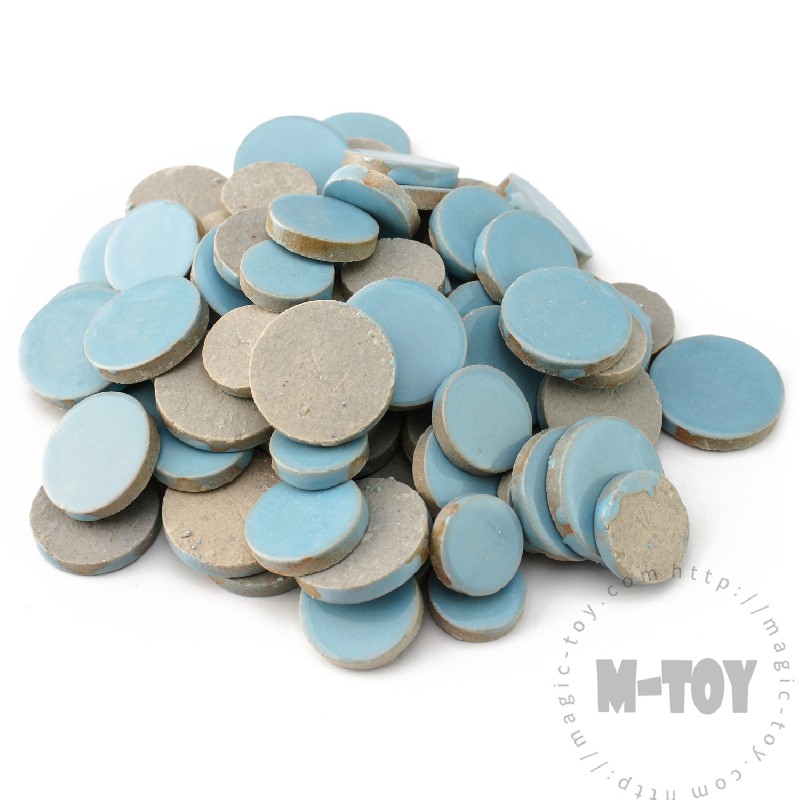 Sky Blue Round Shape Ceramic Mosaic CRG701