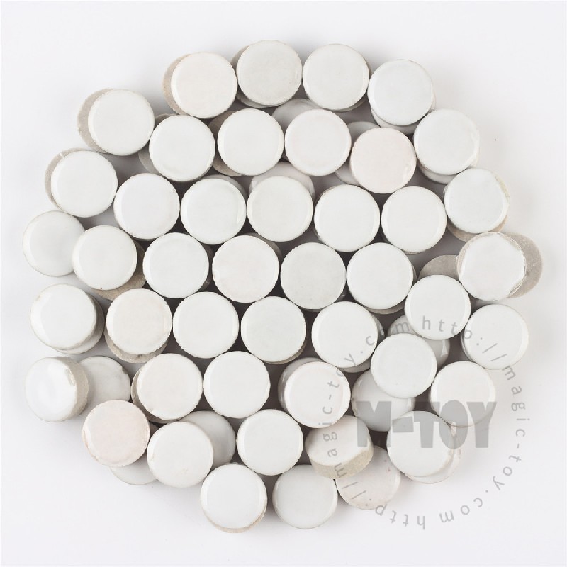 White Round Shape Ceramic Mosaic 15CRG101