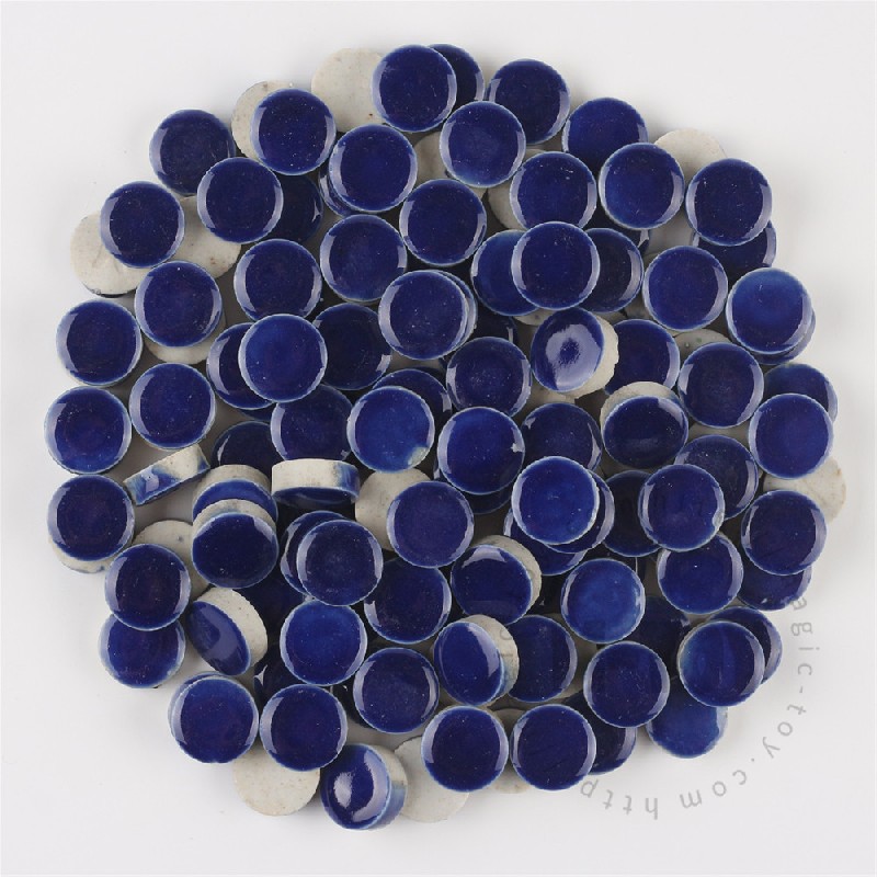 Dark Blue Round Shape Ceramic Mosaic 15CRG703