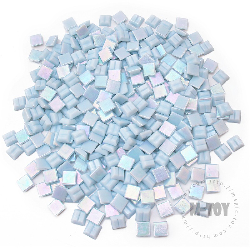 Light Blue Square Iridized Hot-melting Glass Mosaic 10PSI703