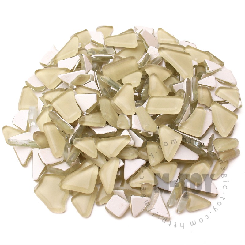 Light Beige Irregular Crystal Glass Mosaic IR-CC301