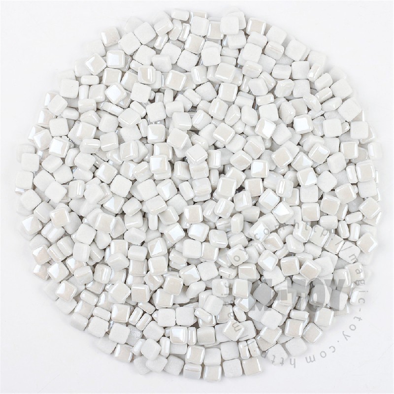 White Luster Mini Square Glass Mosaic 8SSL100