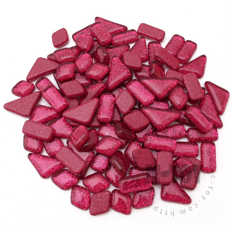 Pink Irregular Shape Glitter Glass Mosaic IR-SPA403