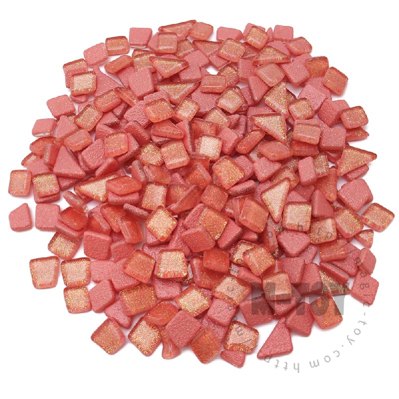 Orange Irregular Shape Glitter Glass Mosaic IR-SPA401