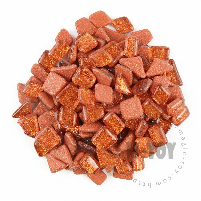 Orange Irregular Shape Glitter Glass Mosaic IR-SPA304