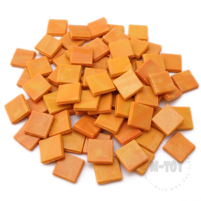 Orange Square Ice Jade Hot-melting Glass Mosaic WSG915