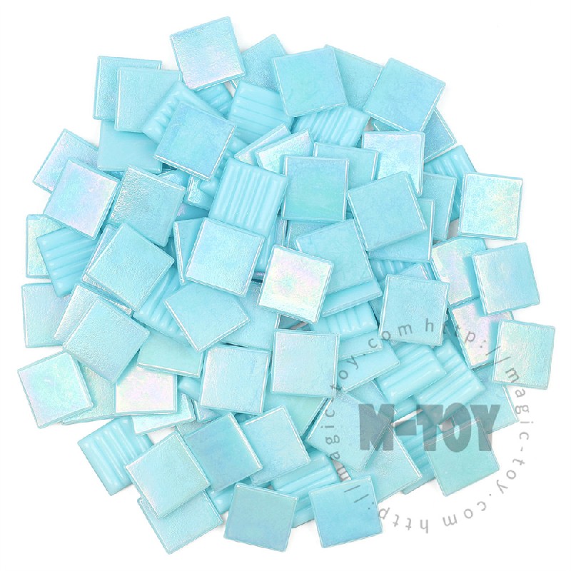 Blue Iridescent Square Hot-melting Glass Mosaic PSI701