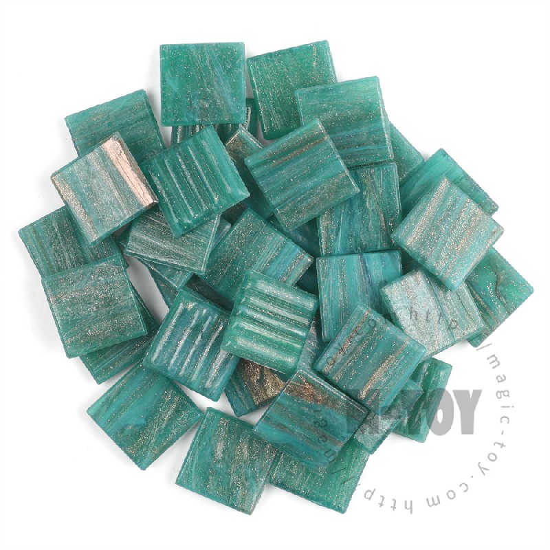 Green Square Golden Line Hot-melting Glass Mosaic 20GSM609