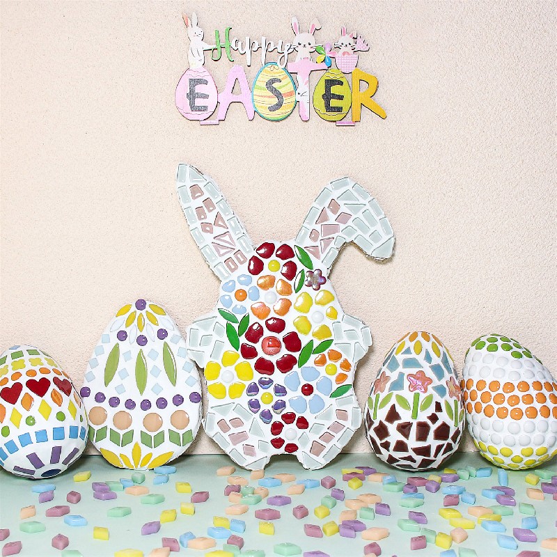 Easter Rabbit Mosaic Kit: Handmade Magic for Spring Celebrations!