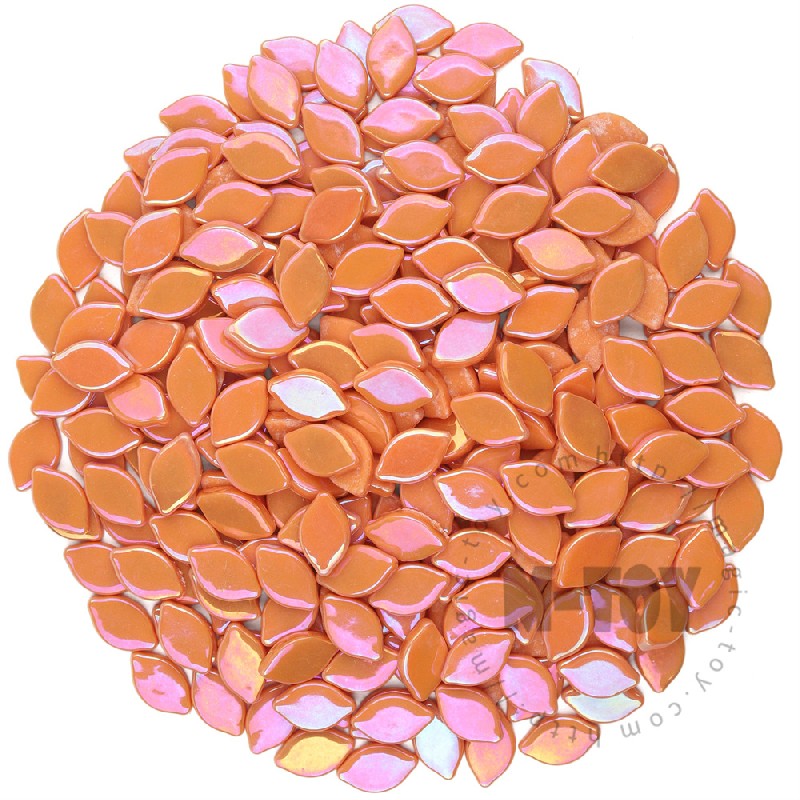 Iridescent Orange Small Petals Glass Mosaic SMBI18