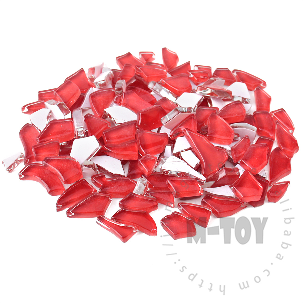 Red Irregular Crackled Glass Mosaic TC-CC915