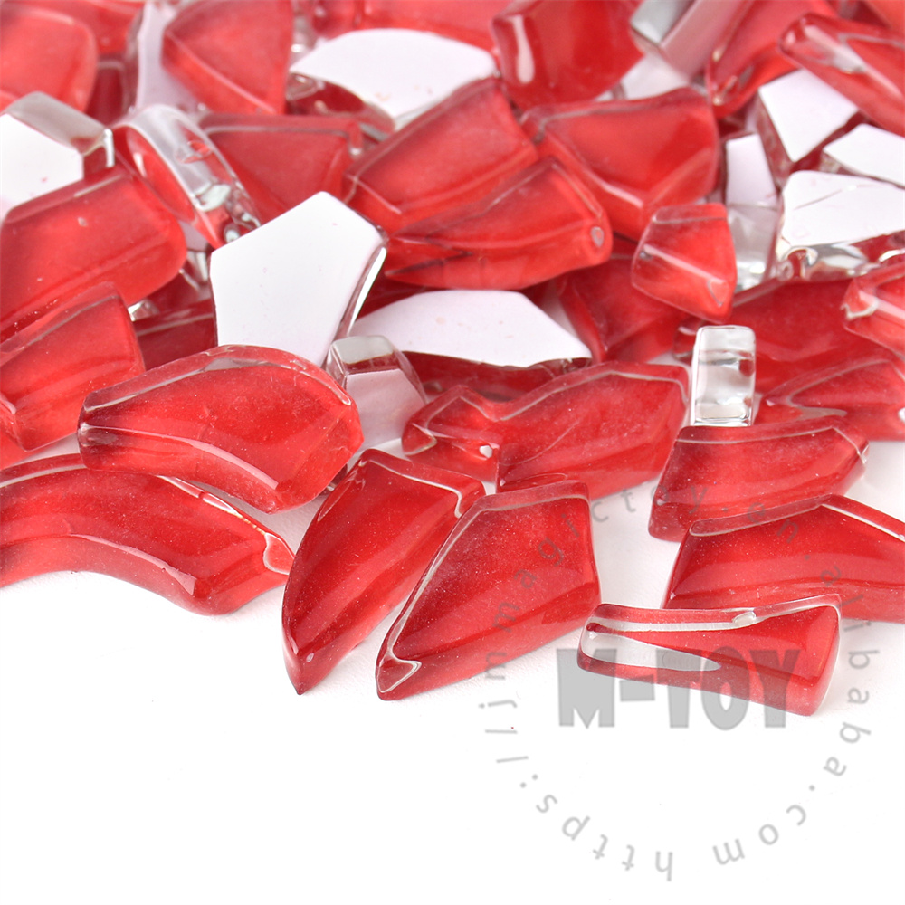 Red Irregular Crackled Glass Mosaic TC-CC915