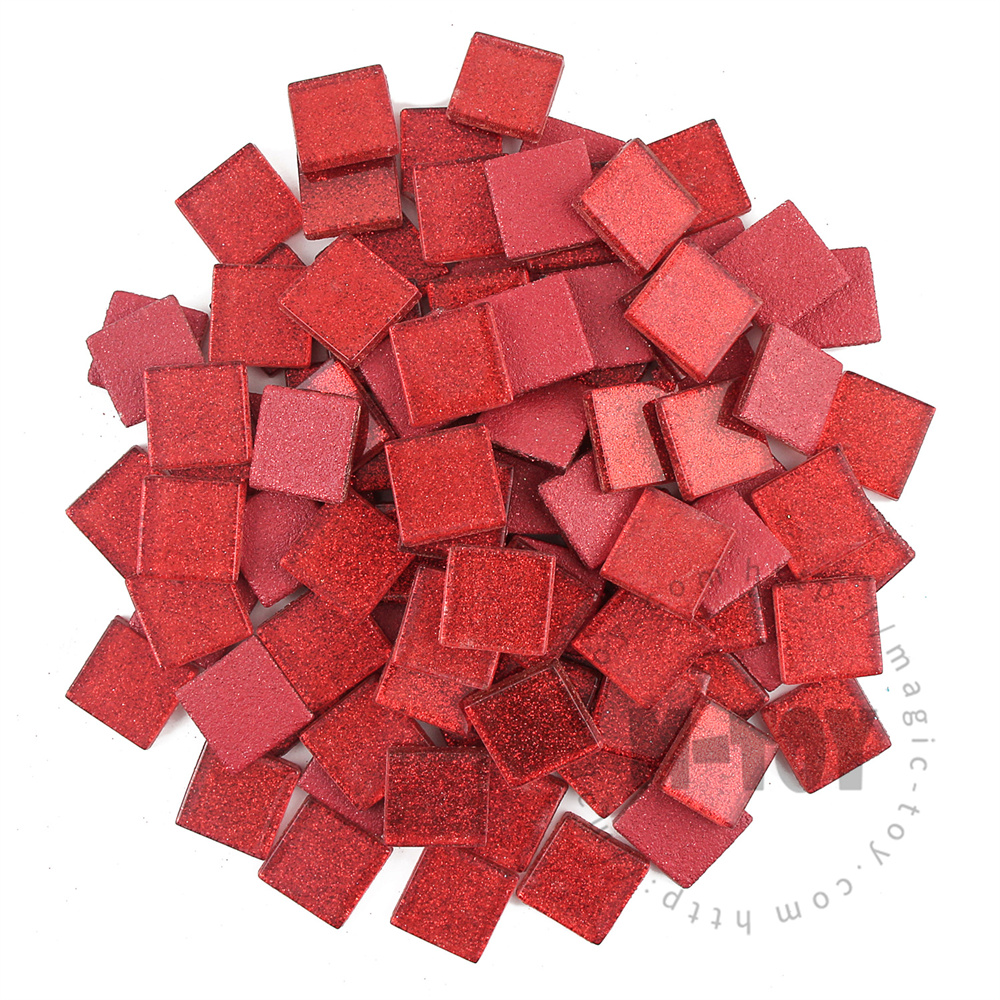 Red Square Glitter Glass Mosaic 20-SPA902