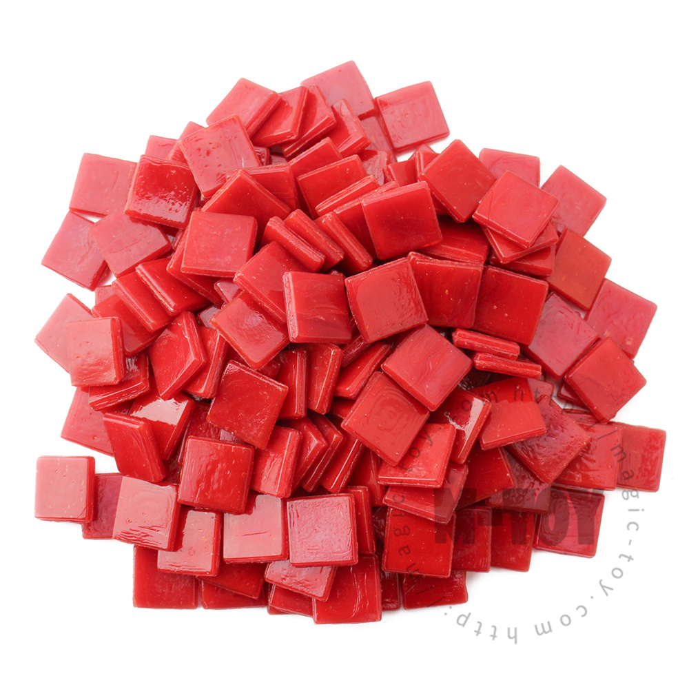 Red Square Ice Jade Hot-melting Glass Mosaic WSG924