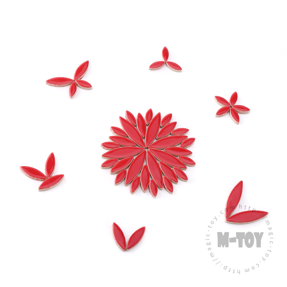 Red Petal Shape Ceramic Mosaic CYG4