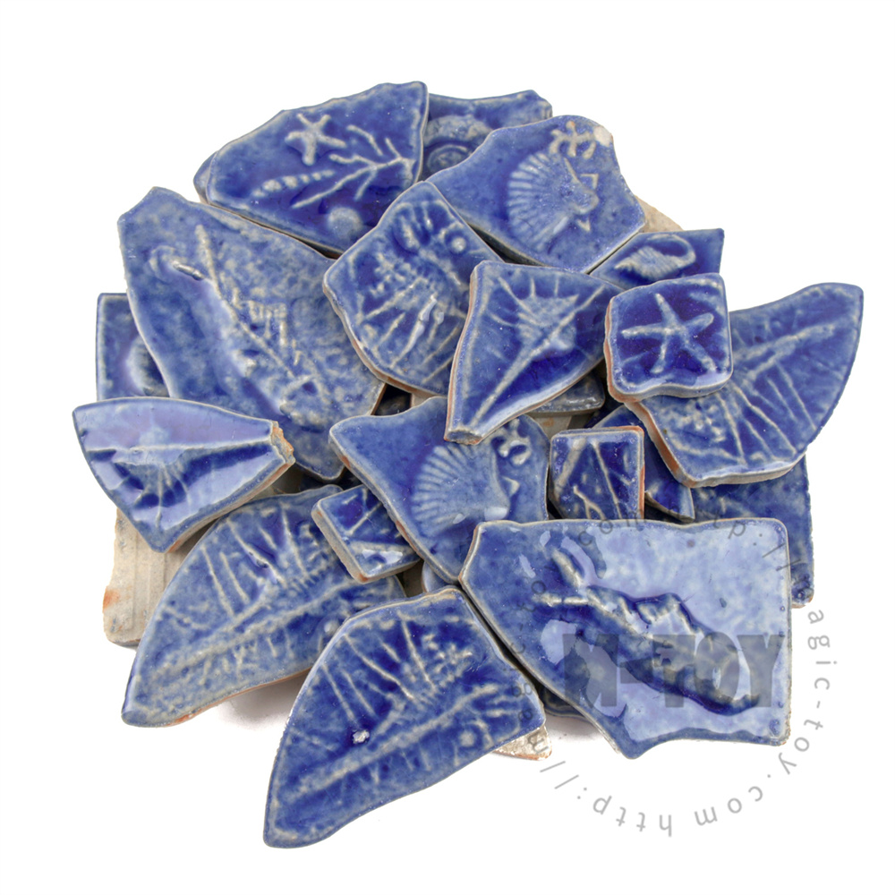 Blue Irregular Motif Ceramic Mosaic Shard CSDA701