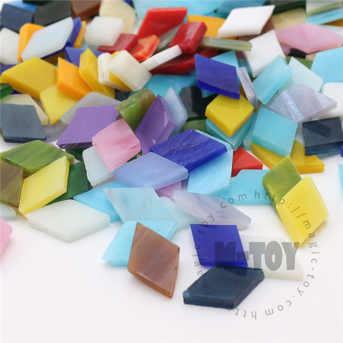 Assorted Color Diamond Opaque Stained Glass Mosaic 11OLG1001