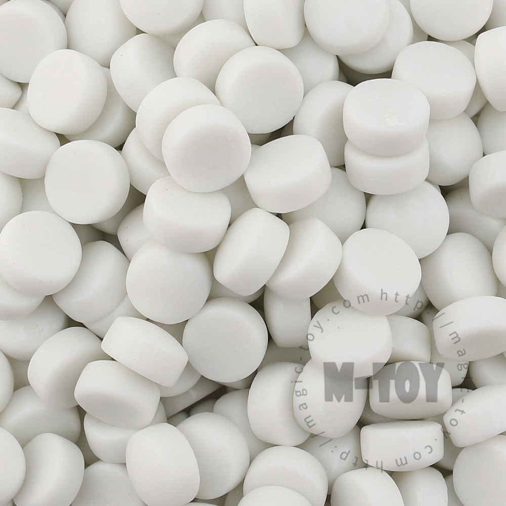 White Round Glass Mosaic SR100