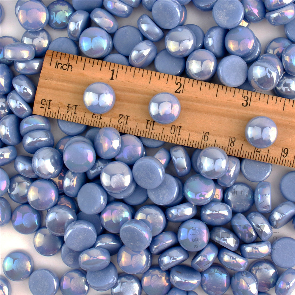 Blue Iridescent Round Glass Mosaic SRL03