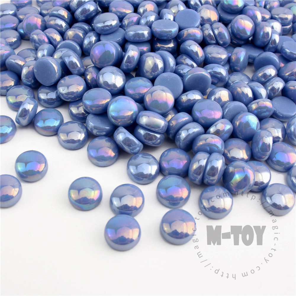 Blue Iridescent Round Glass Mosaic SRL03