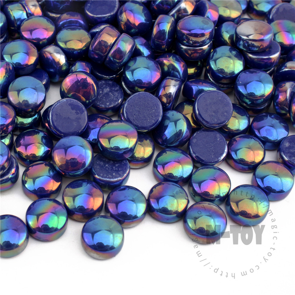 Cobalt Blue Iridescent Round Glass Mosaic SRL05