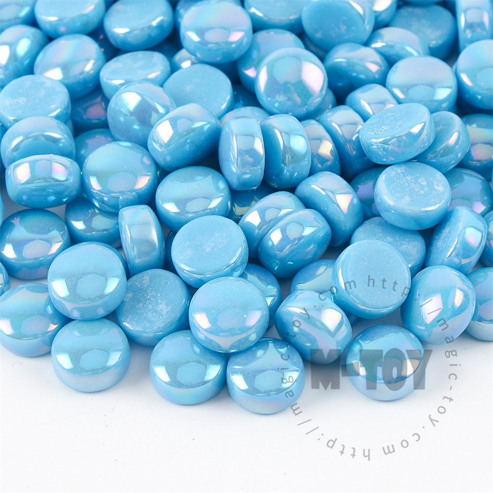 Sky Blue Iridescent Round Glass Mosaic SRL08