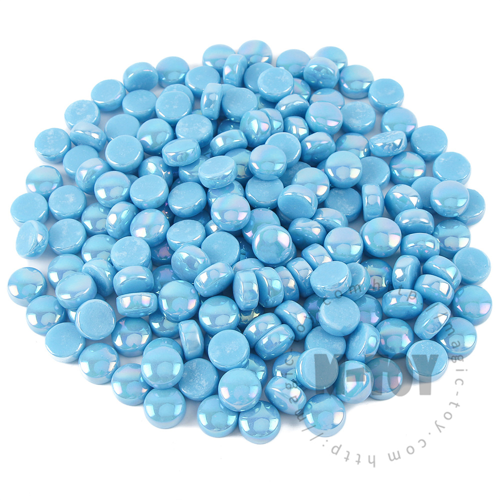 Sky Blue Iridescent Round Glass Mosaic SRL08