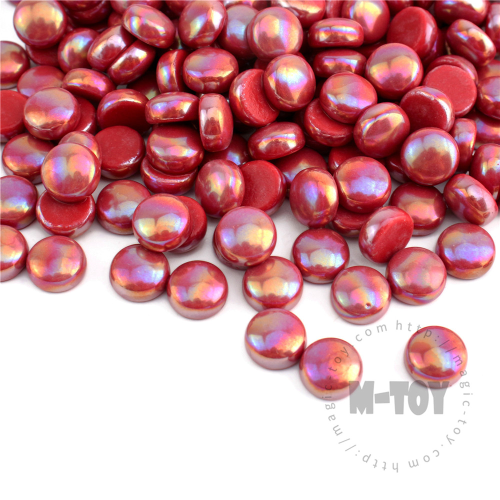 Red Iridescent Round Glass Mosaic SRL16