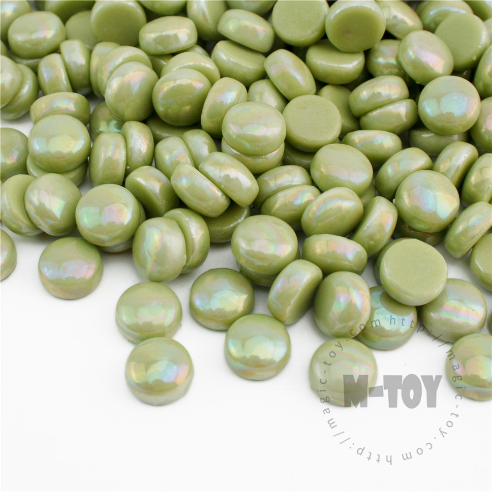 Green Iridescent Round Glass Mosaic SRL47