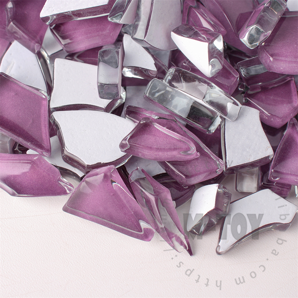 Purple Irregular Crackled Glass Mosaic TC-CC508