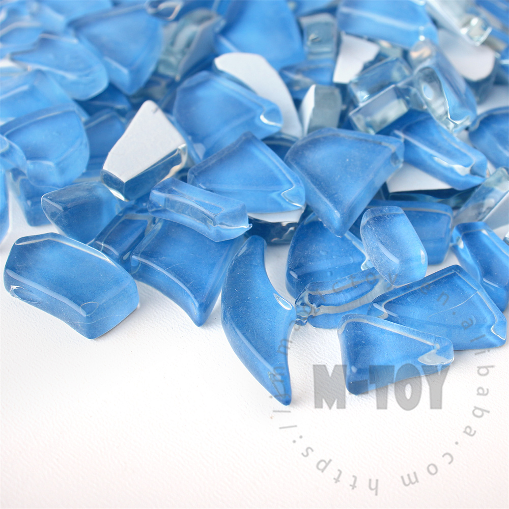 Blue Irregular Crackled Glass Mosaic TC-CC713