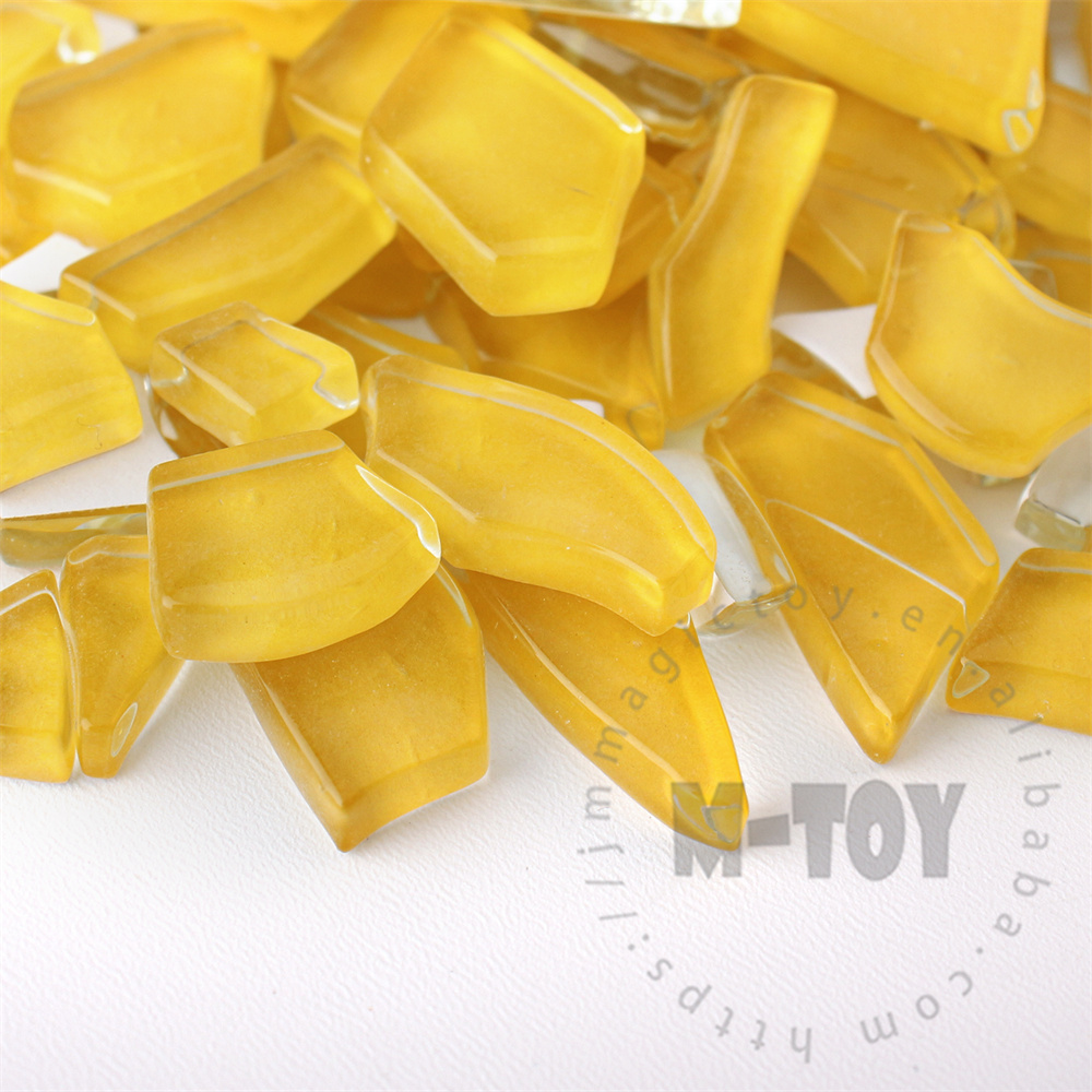 Yellow Irregular Crackled Glass Mosaic TC-CC941