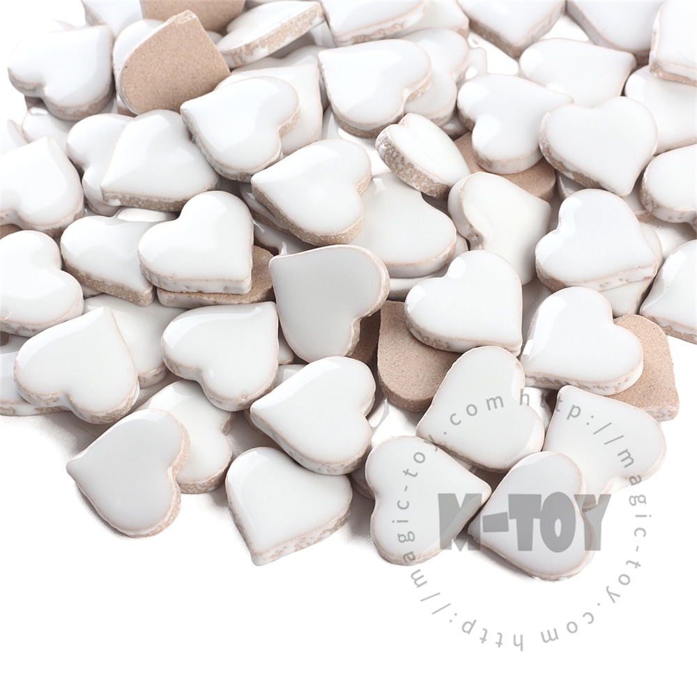 White Heart Shape Ceramic Mosaic CXG3