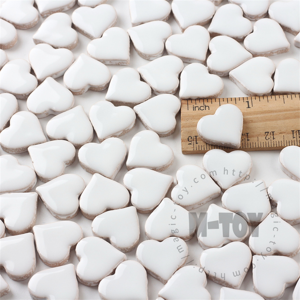 White Heart Shape Ceramic Mosaic CXG3