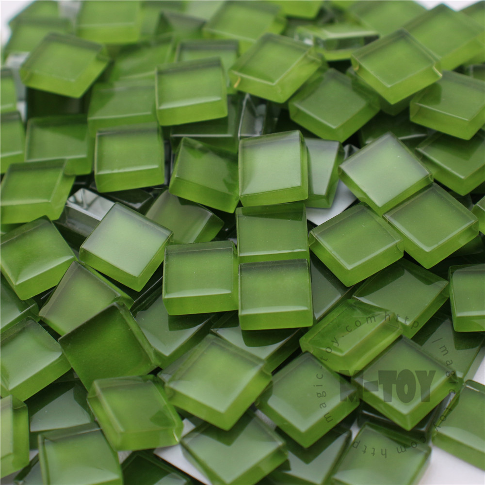 Green Square Crystal Glass Mosaic 10-CC605