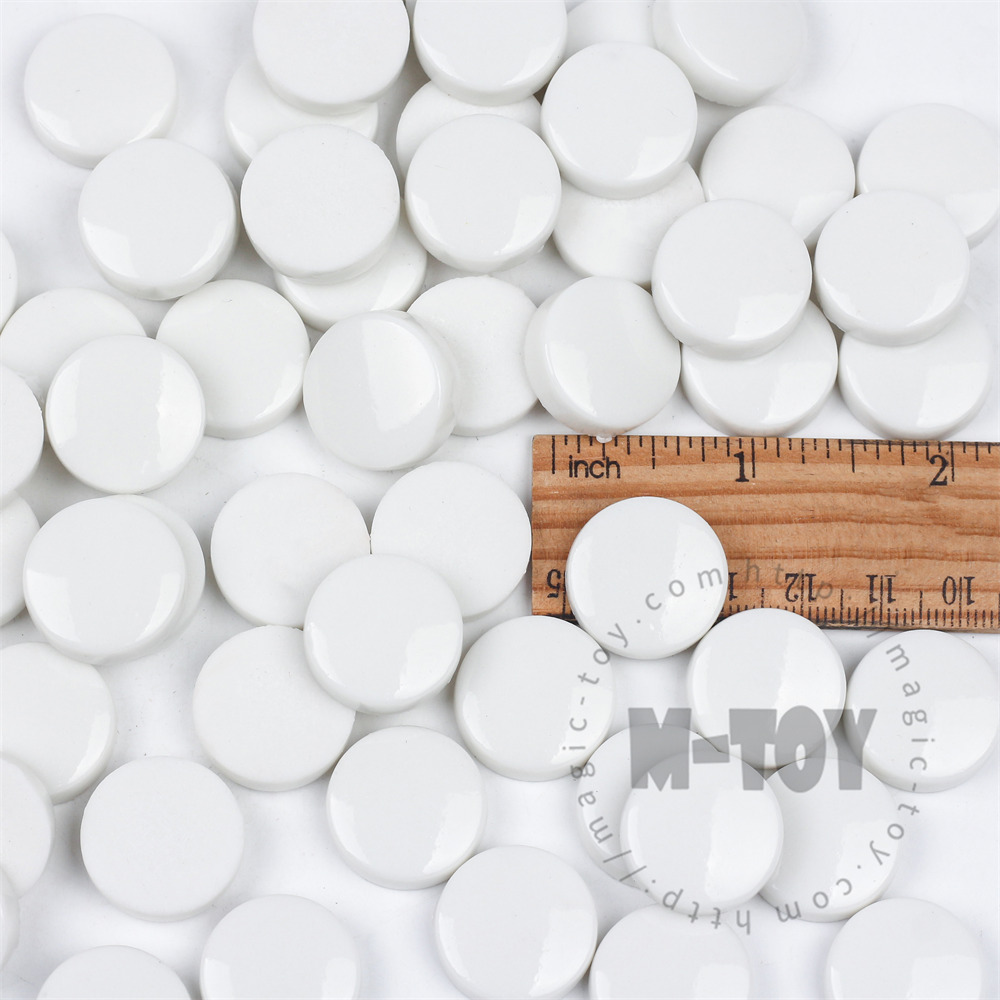 White Round Glass Mosaic 20SR100