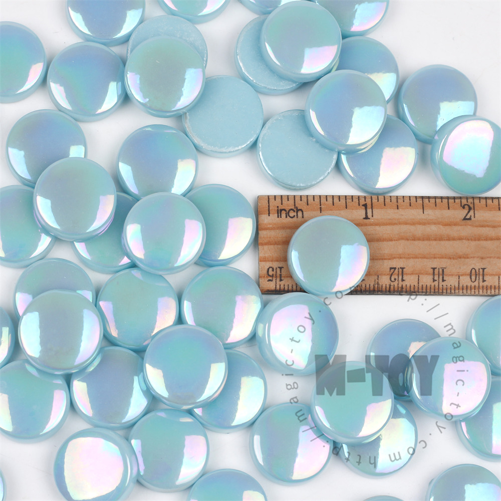 Blue Iridescent Round Glass Mosaic 20SRL08