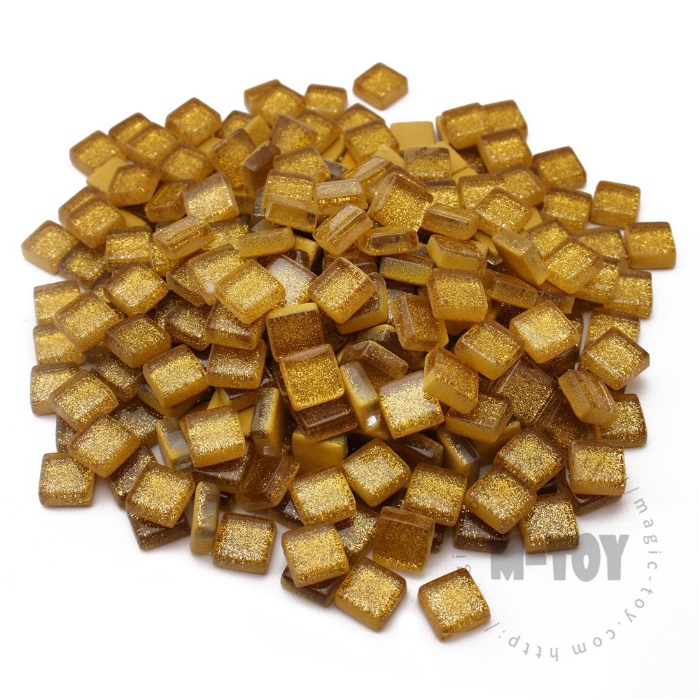 Golden Square Glitter Glass Mosaic 10-SPA909