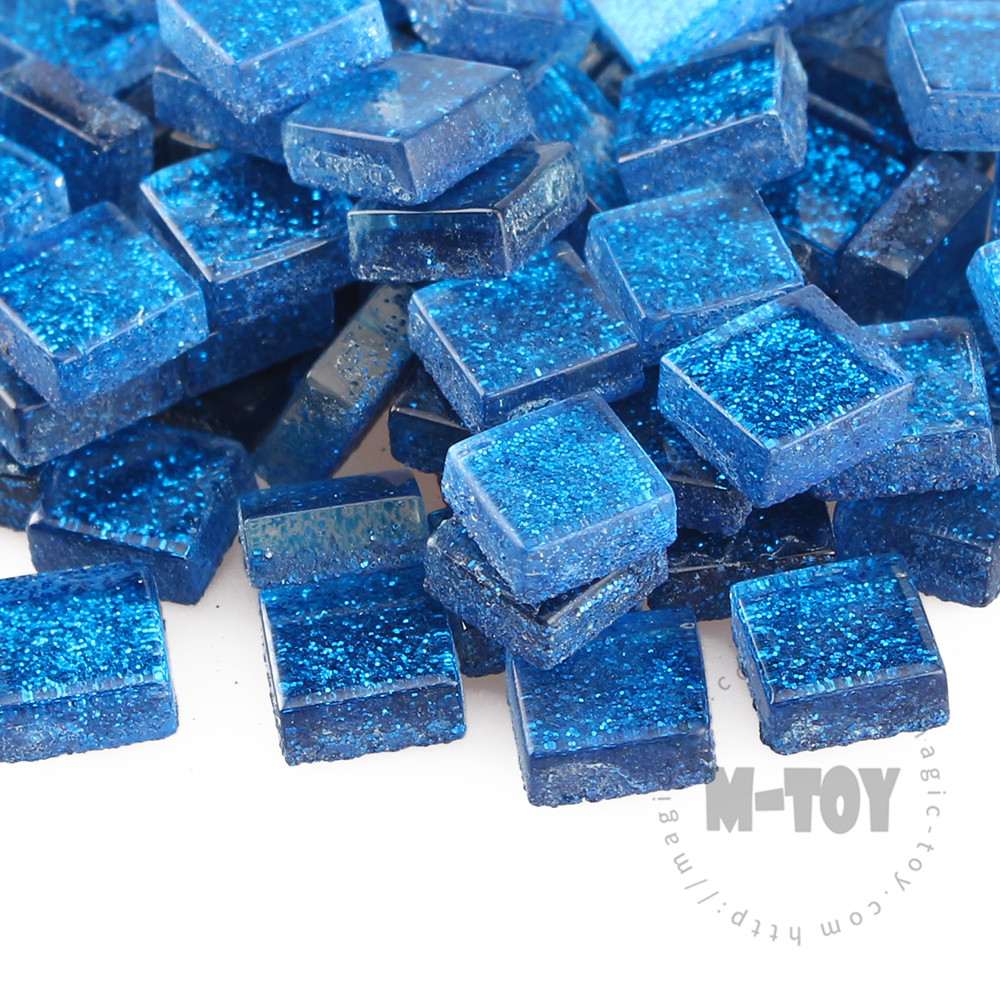 Blue Square Glitter Glass Mosaic 10-SPA708