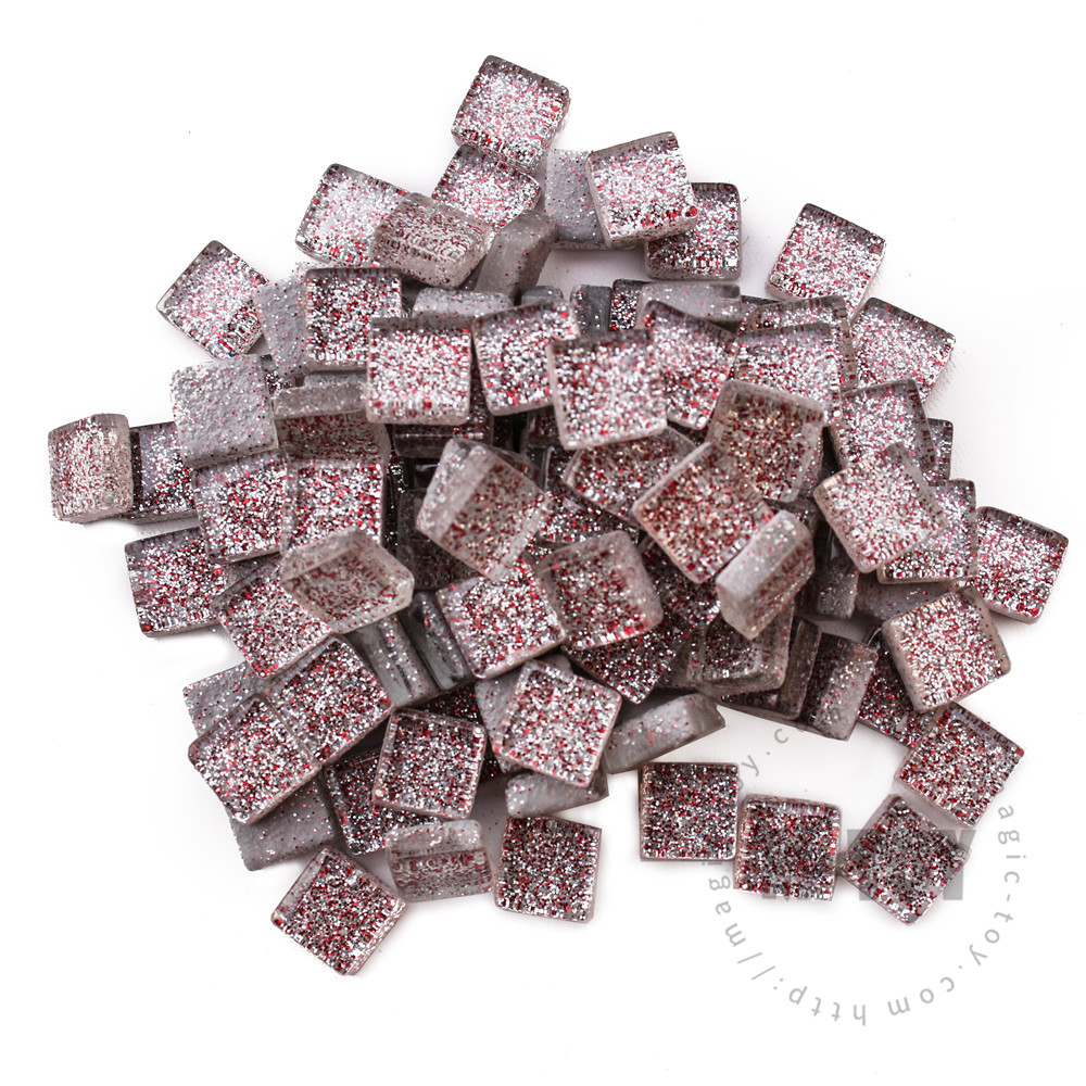 Christmas Silver Square Glitter Glass Mosaic 10-SPA101